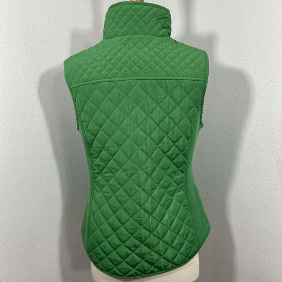British Khaki Quilted Vest Womens S Green Light Festival Layer Utility Chic‎ - Picture 3 of 7